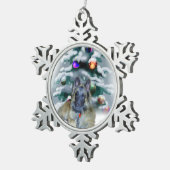 Belgische Tervuren Kerstmis Tin Sneeuwvlok Ornament (Rechts)