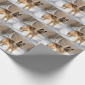 Belgische Tervuren Laat het sneeuwen Kerstmis Cadeaupapier (Hoek)