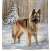 Belgische Tervuren Laat het sneeuwen Kerstmis Douchegordijn (Voorkant)