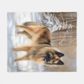 Belgische Tervuren Laat het sneeuwen Kerstmis Fleece Deken (Voorkant (Horizontaal))