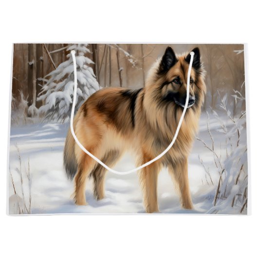 Belgische Tervuren Laat het sneeuwen Kerstmis Groot Cadeauzakje (Voorkant)