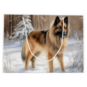 Belgische Tervuren Laat het sneeuwen Kerstmis Groot Cadeauzakje (Achterkant)