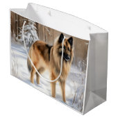 Belgische Tervuren Laat het sneeuwen Kerstmis Groot Cadeauzakje (Achterkant Gekanteld)