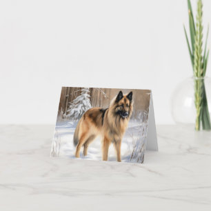 Belgische Tervuren Laat het Sneeuwen Kerstmis Kaart