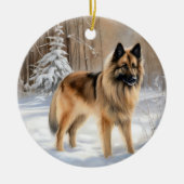 Belgische Tervuren Laat het sneeuwen Kerstmis Keramisch Ornament (Voorkant)