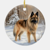 Belgische Tervuren Laat het sneeuwen Kerstmis Keramisch Ornament (Achterkant)