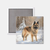 Belgische Tervuren Laat het sneeuwen Kerstmis Magneet (Voorkant / Achterkant)