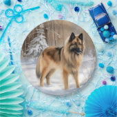 Belgische Tervuren Laat het sneeuwen Kerstmis Papieren Bordje (Feest)