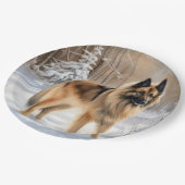 Belgische Tervuren Laat het sneeuwen Kerstmis Papieren Bordje (Gekanteld)