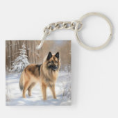 Belgische Tervuren Laat het sneeuwen Kerstmis Sleutelhanger (Achterkant)