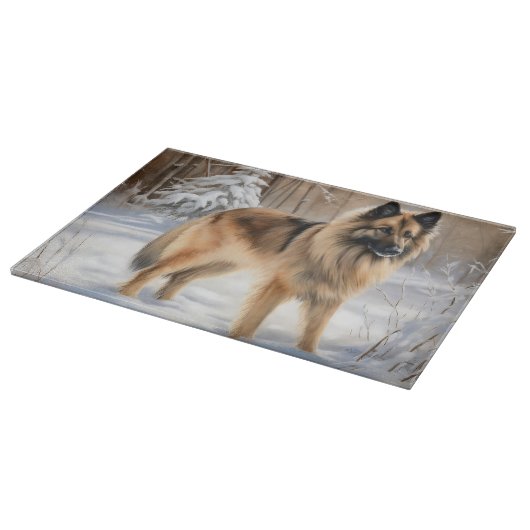 Belgische Tervuren Laat het sneeuwen Kerstmis Snijplank (Hoek)