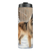 Belgische Tervuren Laat het sneeuwen Kerstmis Thermosbeker (Voorkant)