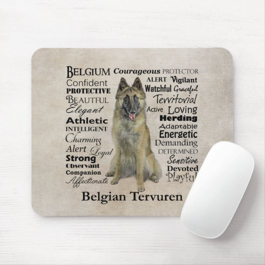 Belgische Tervuren Mousepad Muismat (Met muis)
