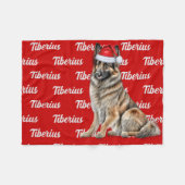 Belgische Tervuren op rode naam met kersthond Fleece Deken (Voorkant (Horizontaal))