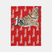 Belgische Tervuren op rode naam met kersthond Fleece Deken (Voorkant)