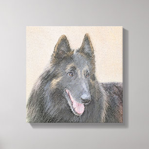 Belgische Tervuren Painting - Cute Original Dog Ar Canvas Afdruk