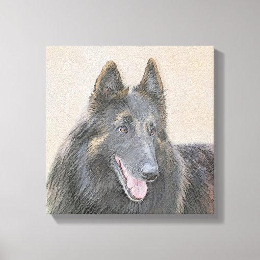 Belgische Tervuren Painting - Cute Original Dog Ar Canvas Afdruk (Voorkant)