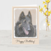 Belgische Tervuren Painting - Cute Original Dog Ar Kaart (Gele Bloem)