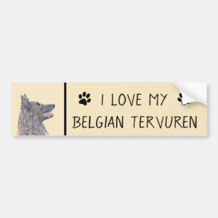 Belgische Tervuren schilderen - Cute Original Dog  Bumpersticker