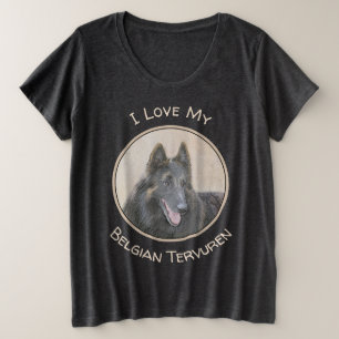Belgische Tervuren schilderen - Cute Original Dog  Grote Maat T-shirt