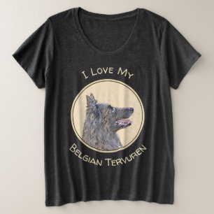 Belgische Tervuren schilderen - Cute Original Dog  Grote Maat T-shirt