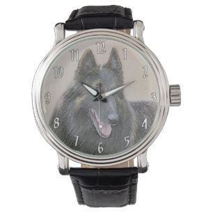 Belgische Tervuren schilderen - Cute Original Dog Horloge