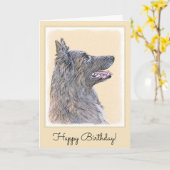 Belgische Tervuren schilderen - Cute Original Dog  Kaart (Gele Bloem)