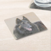 Belgische Tervuren schilderen - Cute Original Dog  Kartonnen Onderzetters (Schuin)