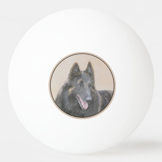 Belgische Tervuren schilderen - Cute Original Dog  Pingpongbal (Achterkant)