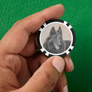Belgische Tervuren schilderen - Cute Original Dog Poker Chips
