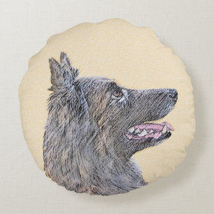 Belgische Tervuren schilderen - Cute Original Dog  Rond Kussen