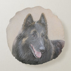 Belgische Tervuren schilderen - Cute Original Dog  Rond Kussen