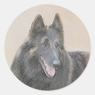 Belgische Tervuren schilderen - Cute Original Dog Ronde Sticker