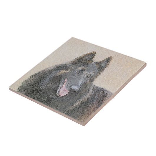 Belgische Tervuren schilderen - Cute Original Dog  Tegeltje (Zijkant)