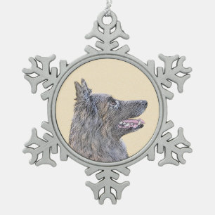 Belgische Tervuren schilderen - Cute Original Dog  Tin Sneeuwvlok Ornament