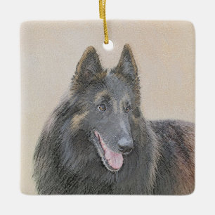 Belgische Tervuren Schilderij - Lief Origineel Hon Keramisch Ornament