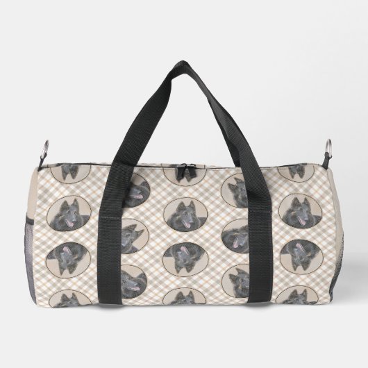 Belgische Tervuren Shepherd Fawn Schilderen Hond A Plunjezak (Achterkant)