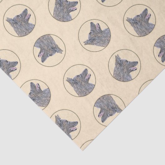 Belgische Tervuren Shepherd Mahogany Schilderkunst Tissuepapier (Detail)