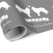 Belgische Tervuren Silhouetten Bruiloft met Tekst Cadeaupapier (Rol Hoek)