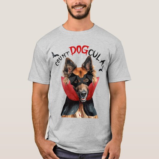 Belgische Tervuren Vampier Hond Grappig Halloween T-shirt (Voorkant)