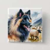 Belgische Tervuren Vierkante Button 5,1 Cm (Voorkant)