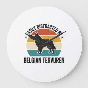 Belgische Tervuren Vintage Shirt Ontwerp voor Hond Grote Klok