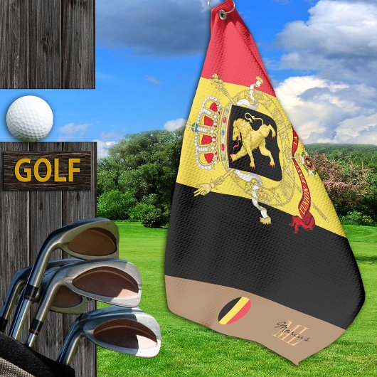 Belgische vlag & België monogrammen Golf Towel Golfhanddoek