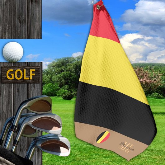 Belgische vlag & België monogrammen Golf Towel Golfhanddoek
