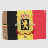 Belgische vlag & België monogrammen Golf Towel Golfhanddoek (Horizontaal)