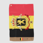 Belgische vlag & België monogrammen Golf Towel Golfhanddoek (Voorkant)