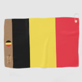 Belgische vlag & België monogrammen Golf Towel Golfhanddoek (Horizontaal)