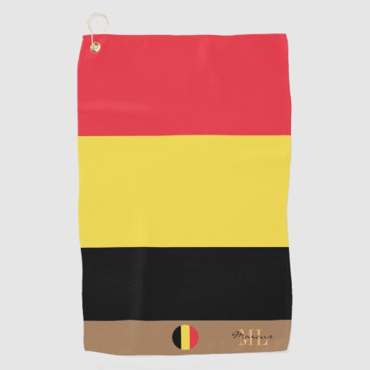 Belgische vlag & België monogrammen Golf Towel Golfhanddoek (Voorkant)