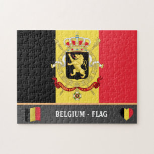 Belgische vlag & Belgisch land Jigzaag Pu Legpuzzel