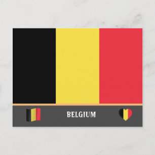 Belgische vlag & Belgisch land reizen / België Briefkaart